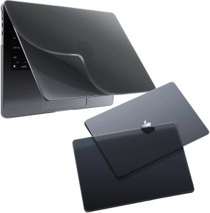Etui ochronne do Apple Macbook Pro 14 - M1/M2/M3/M4 2021-2024 Alogy AirGuard Elastyczna obudowa bez odcisków palców Matowa Czerń 15
