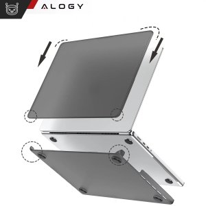 Etui ochronne do Apple Macbook Pro 14 - M1/M2/M3/M4 2021-2024 Alogy AirGuard Elastyczna obudowa bez odcisków palców Matowa Czerń 18
