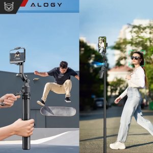 Kijek Selfie Stick Quadrapod Alogy TrackPod 2w1 z uchwytem na telefon i mocowaniem 1/4 Funkcja śledzenia twarzy  kompatybilny z iPhone Android 3