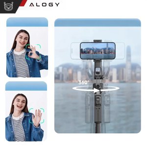Kijek Selfie Stick Quadrapod Alogy TrackPod 2w1 z uchwytem na telefon i mocowaniem 1/4 Funkcja śledzenia twarzy  kompatybilny z iPhone Android 7