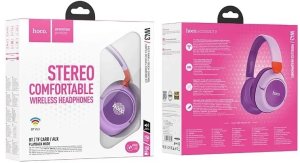 Słuchawki Hoco Słuchawki bezprzewodowe nauszne Bluetooth HOCO W43 Fioletowe Różowe 3
