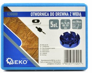 Geko Otwornica do drewna z widią 5el.64-127mm (30) 4