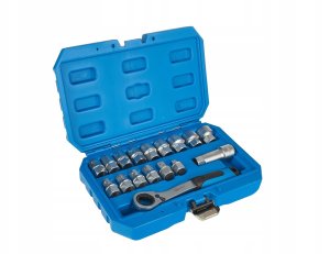 Zestaw nasadek przelotowych spline z grzechotką 10-24mm 17el. CrV (10) 6