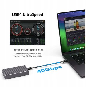 0 TB DataFlash USB4 SSD, enclosure for NVMe PCIe SSD USB4 (40 Gbit/s), compatible with Thunderbolt 3&4 and USB4 & USB-C ports, USB4 (USB-C) coaxial cable, 2'800 MB/s, USB-C 6