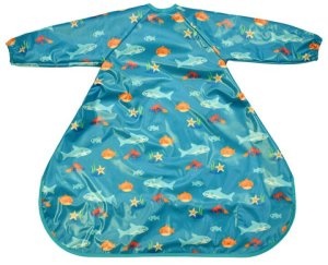 BIBETTA sleeved bib extended Turquoise Sea Creatures, BZC-52-004 1