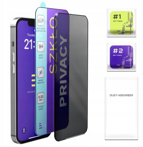 2-PAK Szkło Na Ekran Prywatyzujące Do iPhone 13 / 13 Pro / 14 Anti-Spy 9H 1