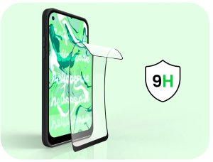 Szkło Hybrydowe do Realme 8 (szybka 9H, pełne 5D, ochronne, na cały ekran) 3
