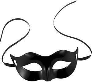 BQ85 Maska wenecka czarna przebranie 2