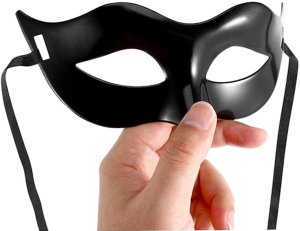 BQ85 Maska wenecka czarna przebranie 3