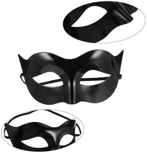BQ85 Maska wenecka czarna przebranie 4