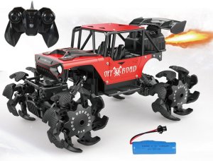 SAMOCHÓD ZDALNIE STEROWANY CRAWLER AUTO DYM + WYCZYNOWE KOŁA CZERWONY 1