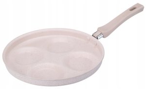 Patelnia do jajek nieprzywierająca 25cm beżowa 2