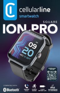 Cellularline Bluetooth Smartwatch ION PRO SQUARE Black 1