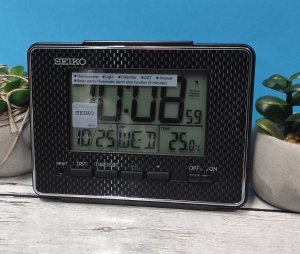 Budzik Seiko QHL096K z termometrem 12 x 9 cm . 2