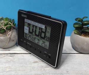 Budzik Seiko QHL096K z termometrem 12 x 9 cm . 3