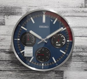 Zegar ścienny SEIKO QXA822S 33 cm cichy mechanizm termometr . 2