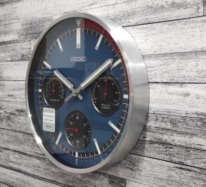 Zegar ścienny SEIKO QXA822S 33 cm cichy mechanizm termometr . 3