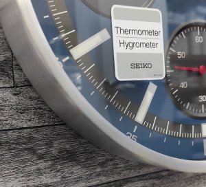 Zegar ścienny SEIKO QXA822S 33 cm cichy mechanizm termometr . 5