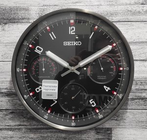 Zegar ścienny SEIKO QXA823K 33 cm cichy mechanizm termometr . 2
