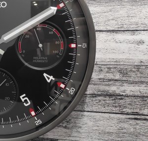 Zegar ścienny SEIKO QXA823K 33 cm cichy mechanizm termometr . 3