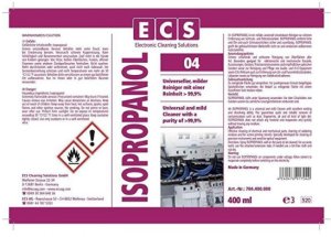 Valiklis ECS ISOPROPANOL PC plokštėms ir magnetinėms galv. (IPA) 400ml 2