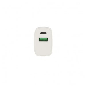 SEEK TOTI 20W Type-C + USB A Wall Fast Charger, Baltas 2