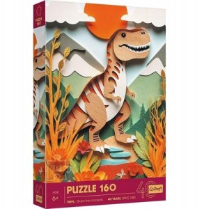 Trefl Puzzle z efektem 3D - 40-lecie Trefl - Dinozaur 160 elementów (40048) 1