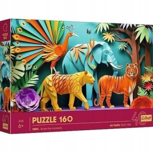 Trefl Puzzle z efektem 3D - 40-lecie Trefl - Dżungla 160 elementów (40051) 1