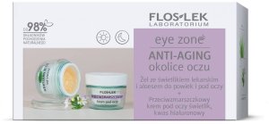 Floslek Eye Zone zestaw żel ze świetlikiem lekarskim i aloesem do powiek i pod oczy 10g + przeciwzmarszczkowy krem pod oczy ze świetlikiem i kwasem hialuronowym 15ml 1