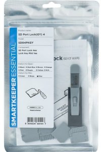 SmartKeeper MSD04PKGY 4 x Micro SD Port Blockers with 1 x Lock Key Mini Gray SLSART-0320 SLSART0320 (SLSART-0320) 2