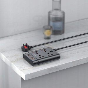 yesido MC08 Przedłużacz 10w1 (EU) 2650W 6xUSB-A, BLACK / CZARNY 2