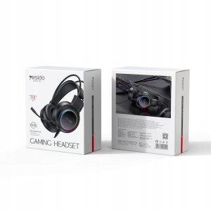 yesido Słuchawki Gaming EK05 RGB USB + Mikrofon, BLACK / CZARNY 2