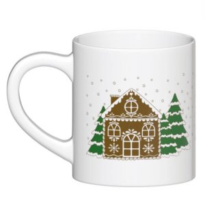 Ceramiczny kubek "Dom z Piernika" ozdobiony uroczym, zimowym motywem. Prezent upominek na mikołaja święta gwiazdkę dla faceta taty mamy męża koleżanki przyjaciółki kobiety dziadka dziewczyny babc 3