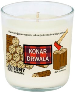 Naturalna świeca sojowa zapachowa "KONAR DRWALA" - prawdziwa uczta dla zmysłów. Oryginalny prezent, upominek, wprowadzający tajemniczy klimat lasu do wnętrza w zimowe wieczory. 1