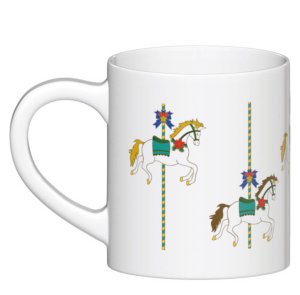 Ceramiczny kubek "Świąteczna Karuzela" ozdobiony uroczym, zimowym motywem. Prezent upominek na mikołaja święta gwiazdkę dla faceta taty mamy męża koleżanki przyjaciółki kobiety dziadka dziewczyny babc 3