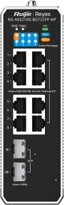Ruijie Reyee RG-NIS2100-8GT2SFP-HP| Switch zarządzalny przemysłowy, 10 portów, 8xGE, 1xPoE++, 7xPoE+, 300W, 2xSFP, L2, Cloud 2