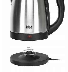 DUŻY MOCNY STALOWY CZAJNIK NIERDZEWNY elektryczny bezprzewodowy IDEAL 1,8L 8