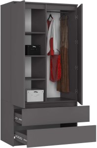 SZAFA S90 2D 2SZ CLP PK GRAFIT SZARY 2