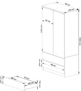 SZAFA S90 2D 2SZ CLP PK GRAFIT SZARY 3