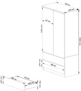 SZAFA S90 2D 2SZ CLP PK GRAFIT SZARY 6