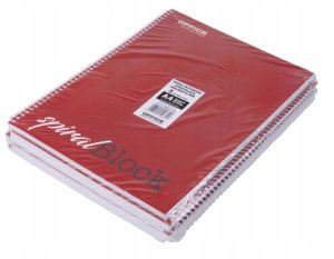 Kołonotatnik Office Products A4/80k linia bordowy 2