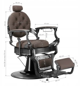 Activeshop Gabbiano fotel barberski Niccolo brązowy 16