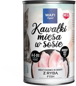WAFI puszka kawałki mięsne dla kota z rybą 415g 1