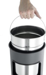 Durable 333023 kosz na śmieci 17 l Okrągły Metal Srebrny 5