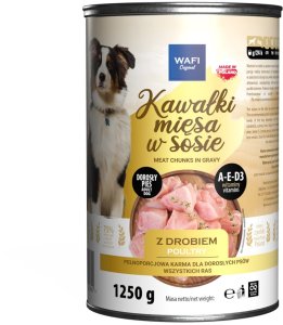 WAFI puszka kawałki mięsne dla psa z drobiem 1250g 1