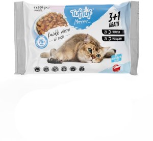 TUF TUF saszetki dla kota 4x100g - 2 x dorsz, 2 x pstrąg 1
