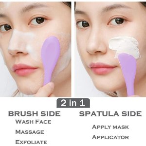 Silikonowa szczoteczka do pielęgnacji twarzy z aplikatorem 17,2 x 2,9 cm AK15FIO 5