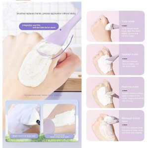 Silikonowa szczoteczka do pielęgnacji twarzy z aplikatorem 17,2 x 2,9 cm AK15FIO 6