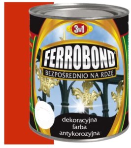 Farba olejno-ftalowa antykorozyjna 3w1Ferrobond 0,65l czerwony 3020 1