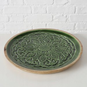 Drewniany talerz ze żłobionym wzorem GRELO, Ø 30 cm 4